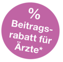 Hinweis auf den Rabatt für Ärzte.
