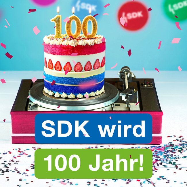 Ein Bild einer Torte zum 100 Jahre Jubiläum der SDK.