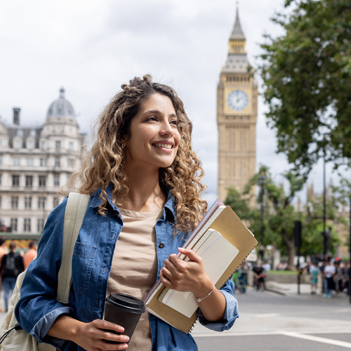 Studentin in London.