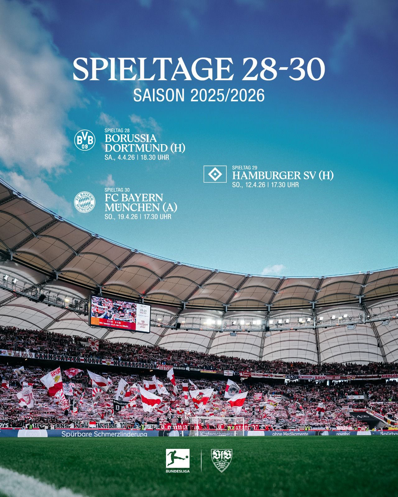 Die Spieltage 20-24 der Saison 2025/2026 der VfB-Heimspiele