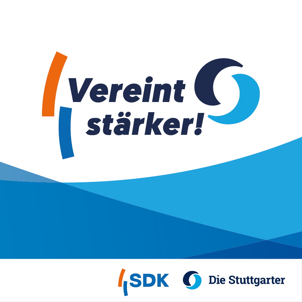 Visualisierung vom Schriftzug Vereint stärker!