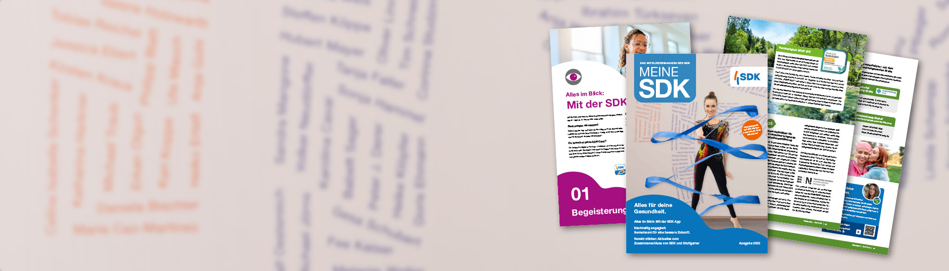 Bilder-Collage des Mitgliedermagazin Meine SDK 2025